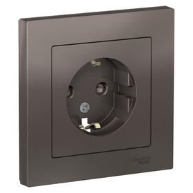 

Розетка SE ATLASDESIGN, 16 А, со шторками, в сборе, с з/к, цвет мокко