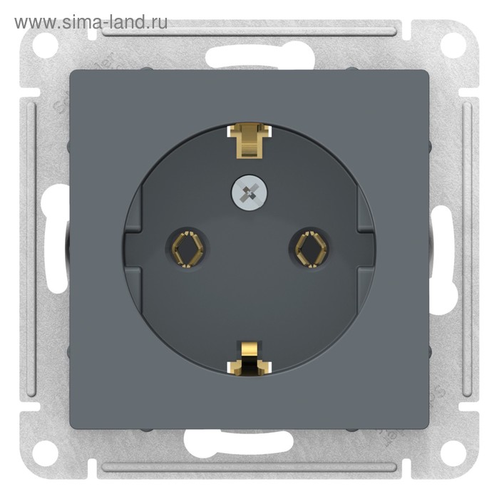 

Розетка SE ATLASDESIGN, 16 А, с з/к, механизм, цвет грифель