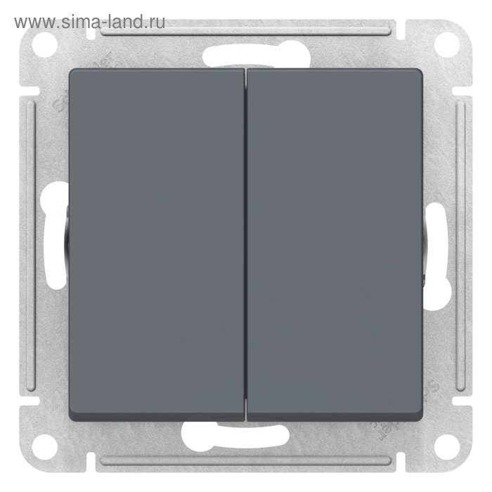 

Выключатель SE ATLASDESIGN, 10 А, 2 клавиши, сх.5, механизм, цвет грифель