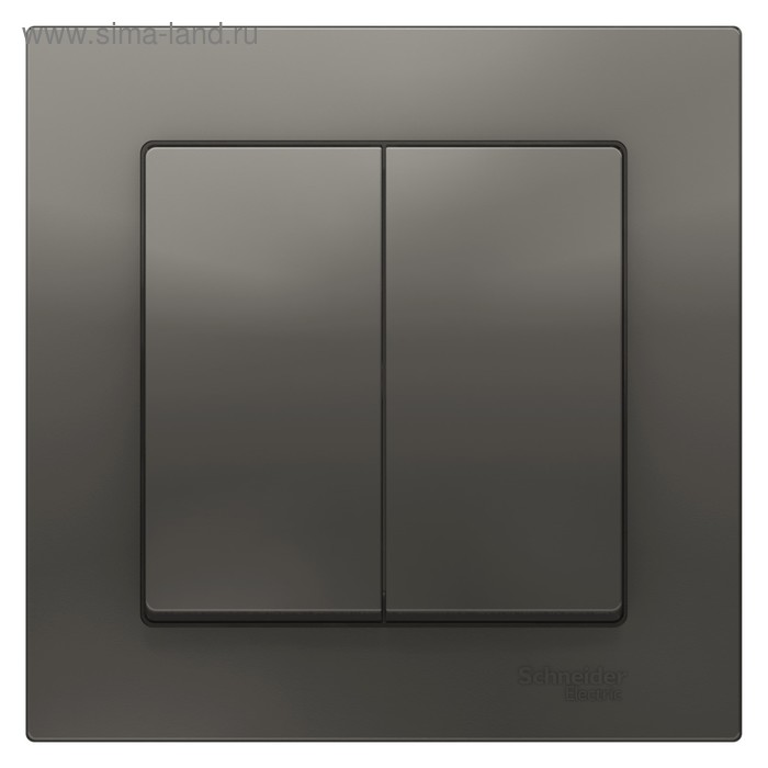 

Выключатель SE ATLASDESIGN, 10 А, 2 клавиши, в сборе, сх.5, цвет сталь