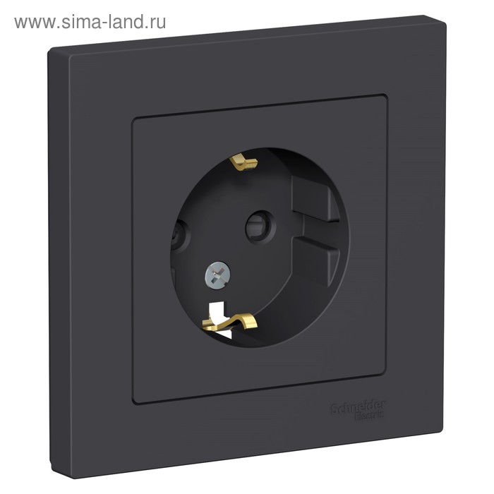 

Розетка SE ATLASDESIGN, 16 А, со шторками, в сборе,с з/к, цвет карбон