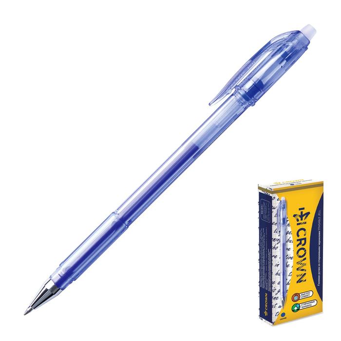 Ручка гелевая стираемая Crown Erasable Jel, узел 0.5 мм, чернила синие ручка гелевая стираемая crown erasable jel узел 0 5 мм чернила синие