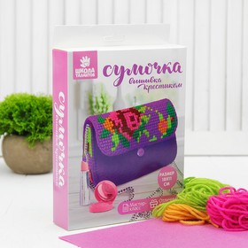 

Вышивка крестиком на сумочке "Роза", 6 цветов нити