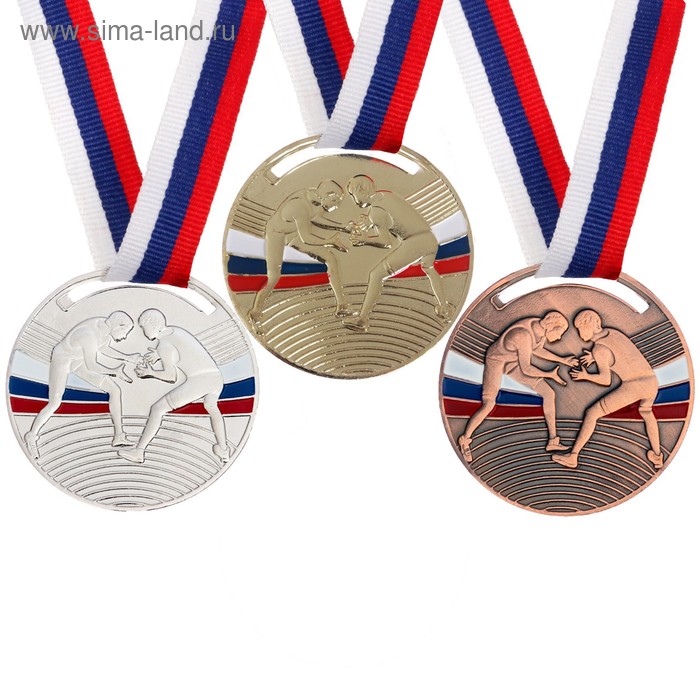 Медаль тематическая «Борьба», серебро, d=5 см медаль тематическая футбол