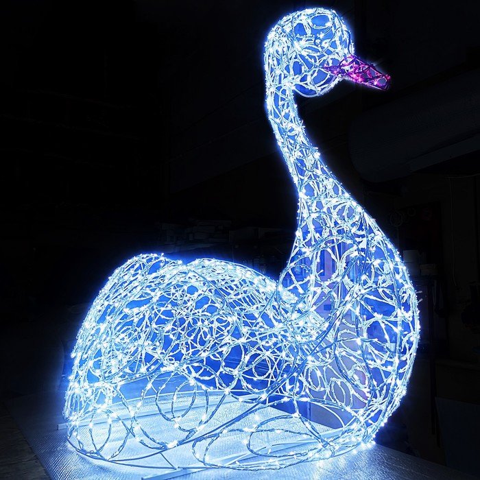 фото Светодиодная фигура «лебедь», 170 × 170 × 100 см, 150 вт, 220 в