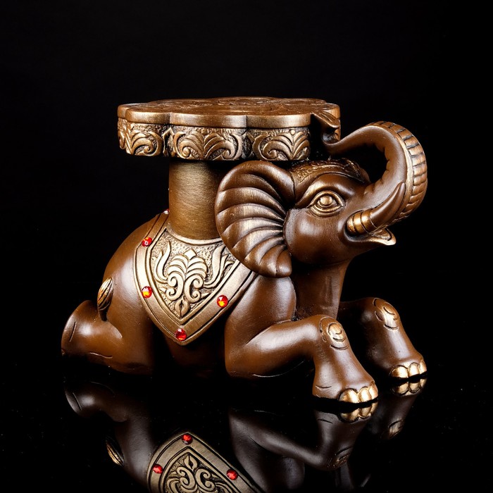 фото Статуэтка-подставка "слон", бронзовый цвет, 32 х 22 см premium gips
