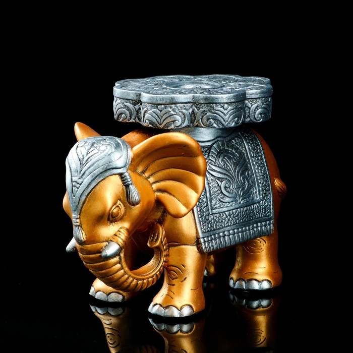 фото Подставка напольная "слон" 24 см, золото, серебро premium gips
