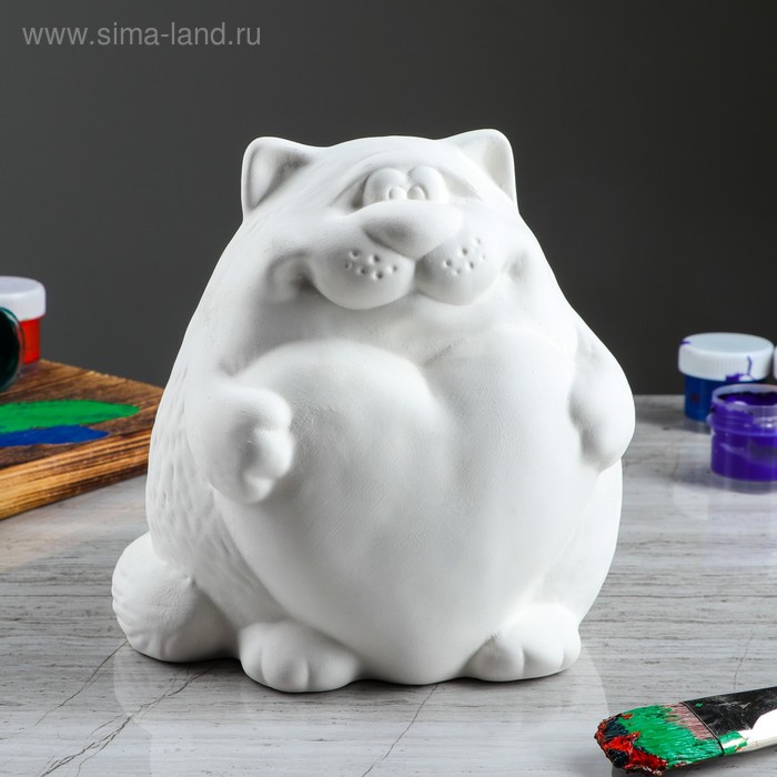 

Копилка-раскраска "Кот с сердцем", 16 см