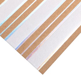 

Бумага для скрапбукинга крафтовая с голографическим фольгированием «В полоску», 20 × 21.5 см