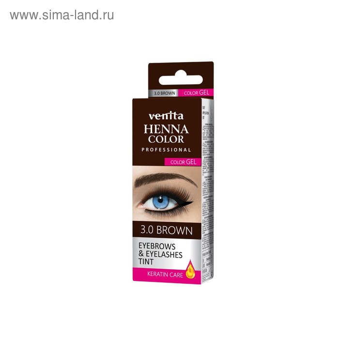 Краски для бровей и ресниц  Сима-Ленд Краска для бровей и ресниц Venita Henna Color Gel, коричневая