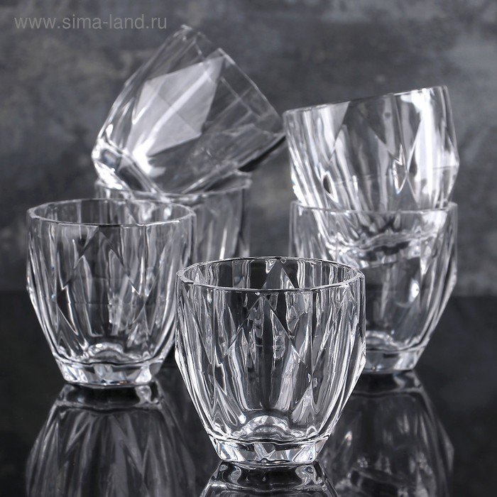 цена Набор стаканов стеклянных «Доменик», 250 мл, 9×9,5 см, 6 шт