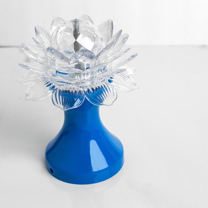 Световой прибор хрустальный шар "Цветок" диаметр 12,5 см, 220 В, СИНИЙ