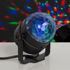 Световой прибор «Хрустальный шар» 7.5 см, пульт ДУ, свечение RGB, 220 В Ош