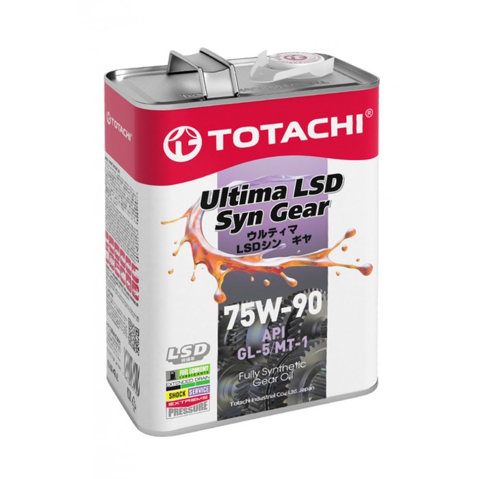 Масло трансмиссионное Totachi Ultima LSD Syn-Gear 75W-90 GL-5, 4 л масло трансмиссионное totachi niro hd euro syn gear 75w 90 синтетическое 205 л