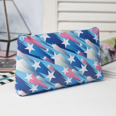 Косметичка простая, отдел на молнии, цвет синий