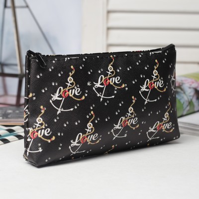 Косметичка простая, отдел на молнии, цвет чёрный