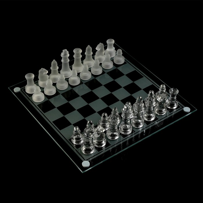 Шахматы "Минель", стеклянные, 24 х 24 см