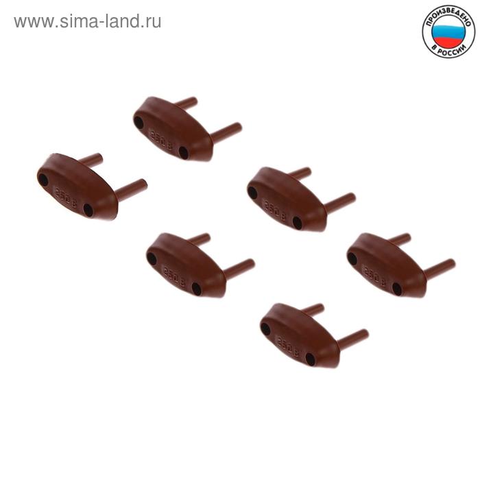 

Заглушка для электрических розеток (комплект 6 шт), цвет коричневый