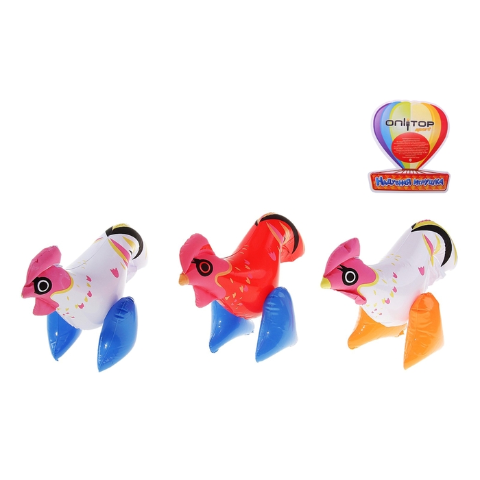 Игрушка надувная "Петушок" 20 см, звук, цвета микс