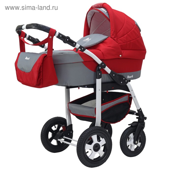 Коляска 2 в 1 Bari BartPlast 02 красный-серый 16716₽