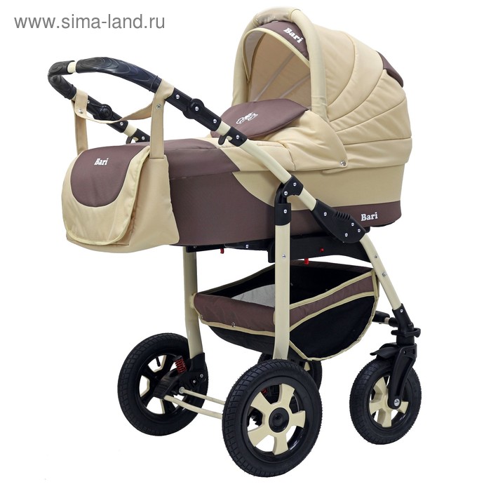 Коляска 2 в 1 Bari BartPlast, 03 коричневый-бежевый