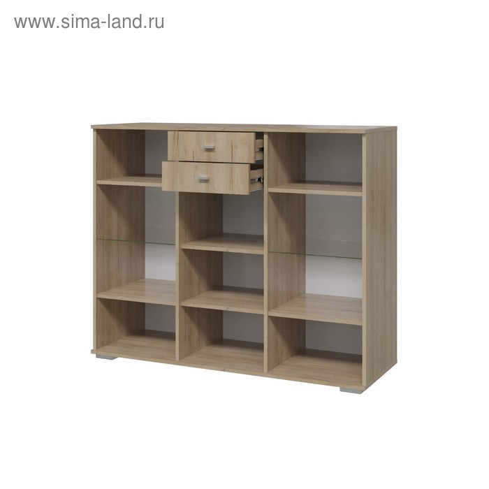 

Тумба-комод ШЕРВУД 1300х400х1060 Дуб ривьера/МДФ-Белый глянец
