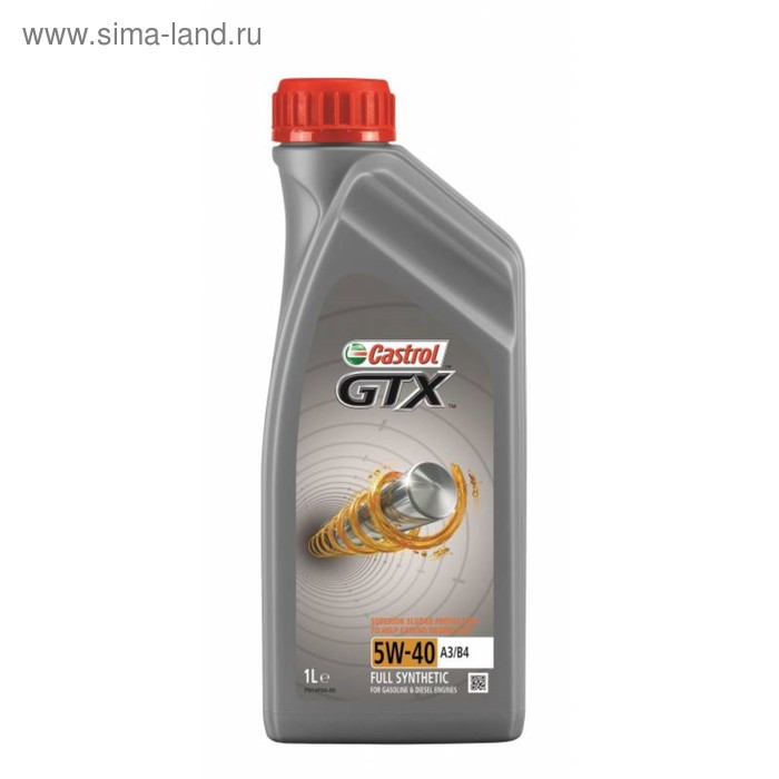 Масло моторное Castrol GTX 5W-40 A3/B4, 1 л синтетическое моторное масло castrol edge 0w 40 a3 b4 4 л