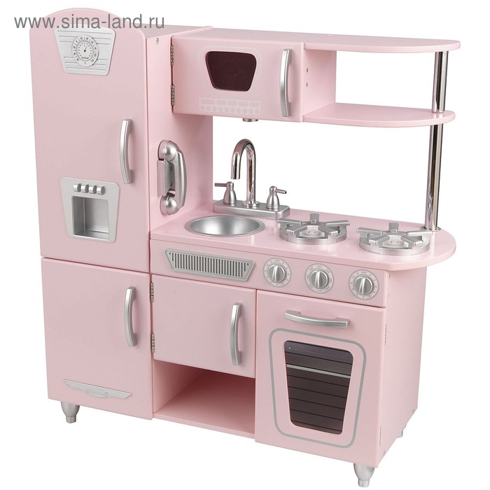 Игровая кухня из дерева «Винтаж», цвет розовый детская игрушечная кухня из дерева винтаж цвет белый