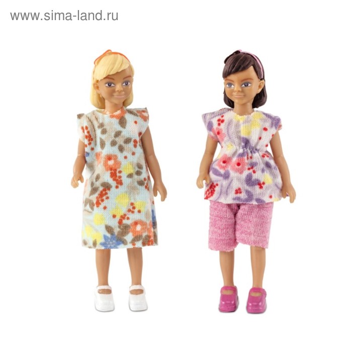 Набор кукол для домика «Две девочки»