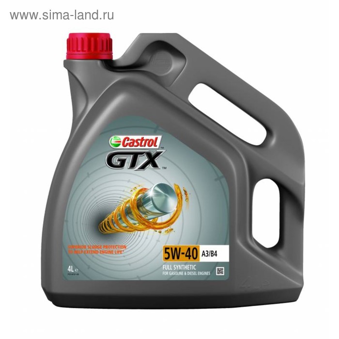 Масло моторное Castrol GTX 5W-40 A3/B4, 4 л синтетическое моторное масло castrol edge 0w 40 a3 b4 4 л