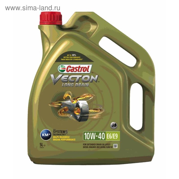 фото Масло моторное castrol vecton long drain 10w-40 e6/e9, 5 л