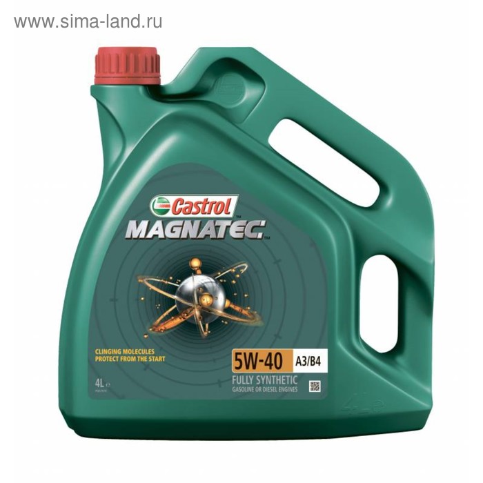 Масло моторное Castrol Magnatec 5W-40 A3/B4, 4 л синтетика масло моторное castrol magnatec ap 5w 30 4 л