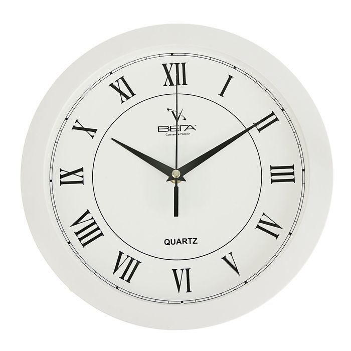 Часы настенные классические, круглые, римские цифры