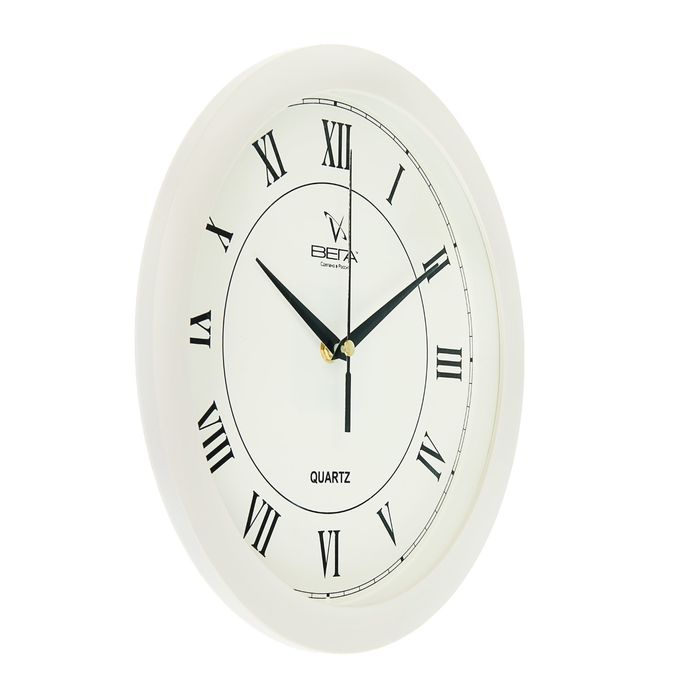 Часы настенные классические, круглые, римские цифры