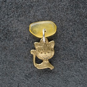 Брелок-талисман 'Киса', натуральный янтарь Ош