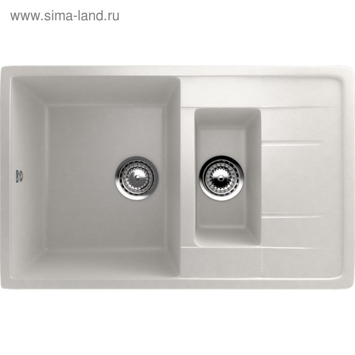 цена Мойка кухонная Ulgran U205-341, 770х495 мм, цвет ультра-белый