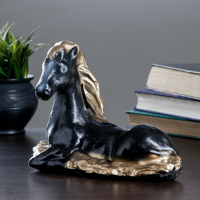 

Копилка "Конь на деньгах" черный, 18х10см