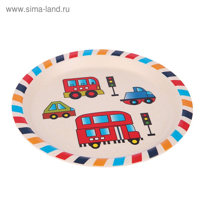 

Набор детской посуды из бамбука «Машинки», 5 предметов: тарелка, миска, стакан, столовые приборы