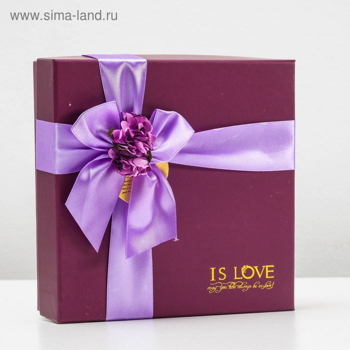 

Коробка подарочная, с бантом, бордовая, 20 х 20 х 5 см