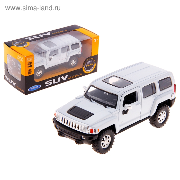 Металлический транспорт Модель машины HUMMER H3, масштаб 1:32, цвета МИКС