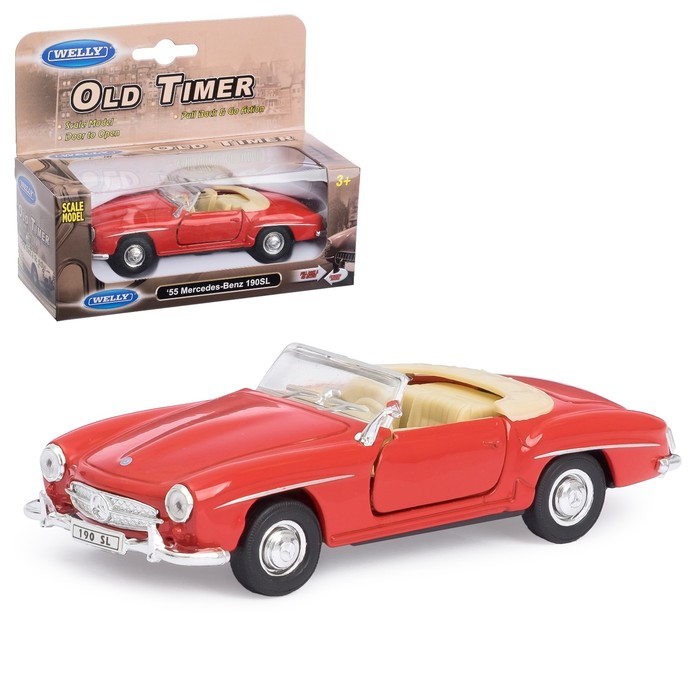 Машина винтажная Mercedes Benz 190SL, масштаб 1:34-39, цвета МИКС