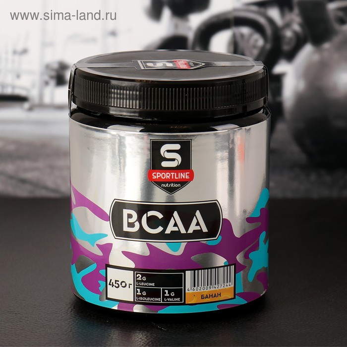Аминокислоты SportLine BCAA, банан, спортивное питание, 450 г