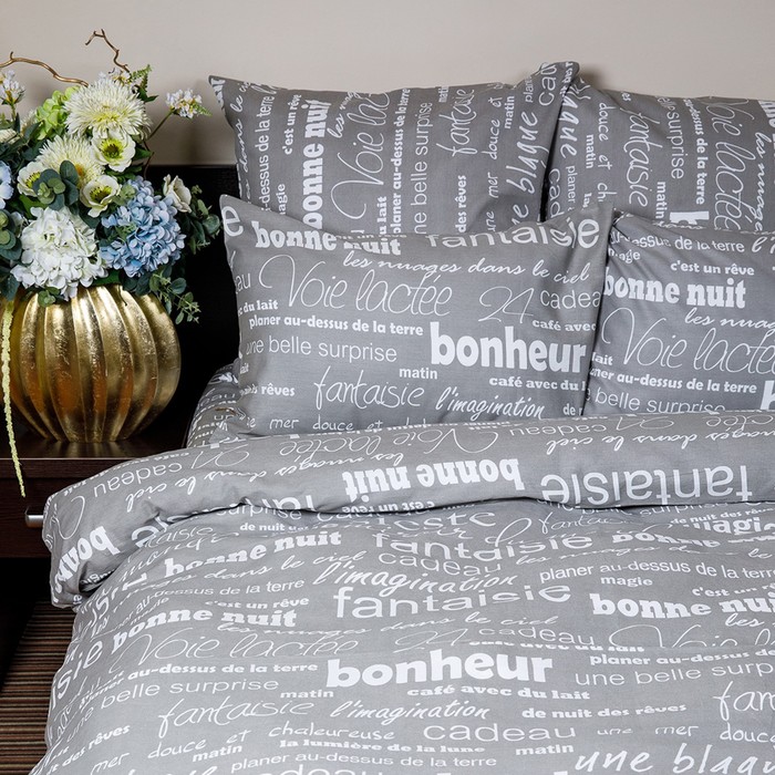 фото Постельное бельё 2сп ночь нежна «письмо», 175х215см, 180х215см, 70х70см 2шт, бязь 120г/м, хлопок