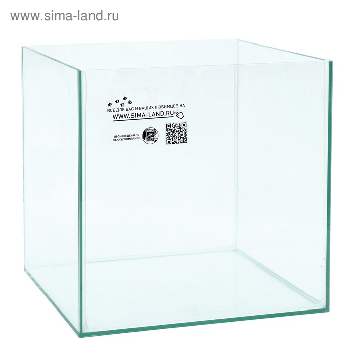 Аквариум Куб без покровного стекла, 27 литров, 30 х 30 х 30 см, бесцветный шов