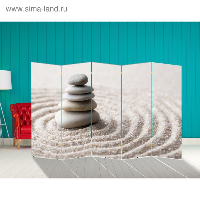 Ширма Камни на песке, 250 х 160 см