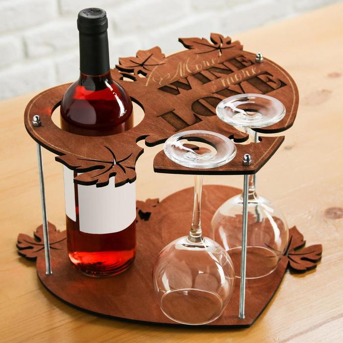 Подставка под вино и бокалы Wine love