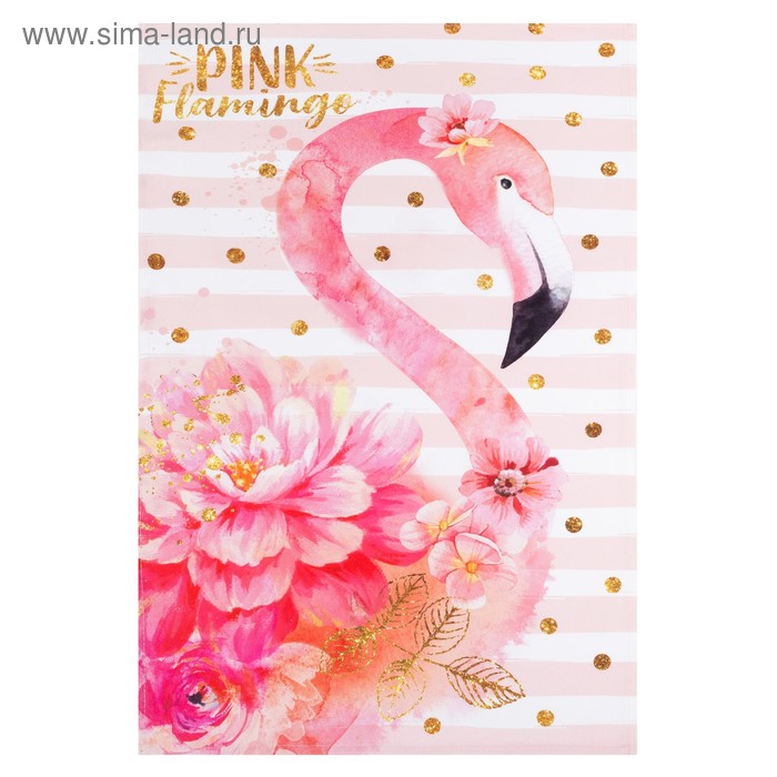 Полотенце Этель Pink flamingo 40х67 см, 100% хлопок, саржа 190 гр/м2