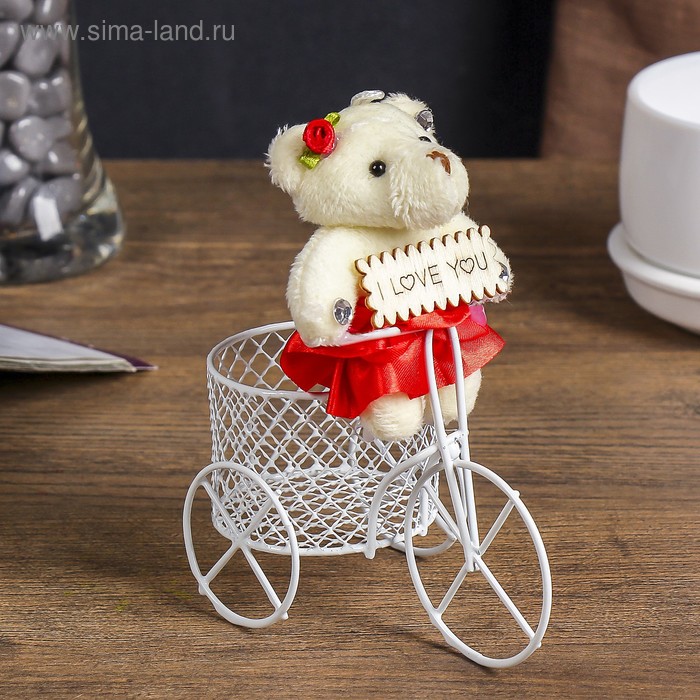 фото Сувенир металл "велосипед с медведем-леди" 8,5х10,5х6,5 см