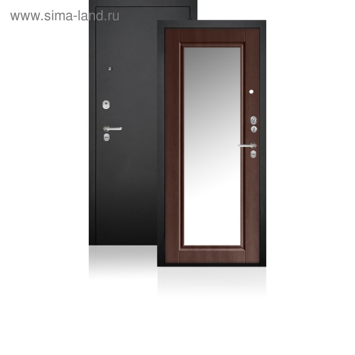 фото Сейф-дверь argus «да-62», 870 × 2050 мм, левая, цвет шоколад филадельфия, зеркало