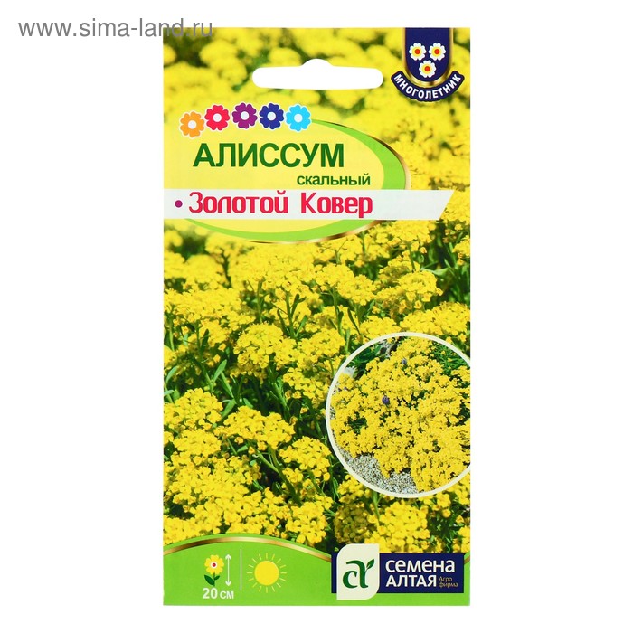 

Семена цветов Алиссум "Золотой ковер", Мн, цп, 0,1 г